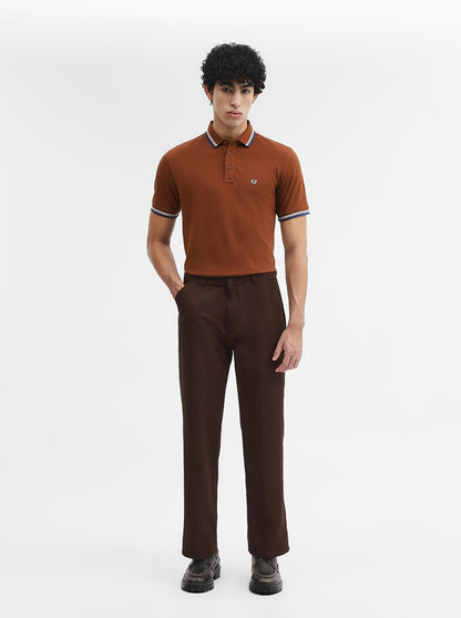 Rust Solid Slim Fit Polo T-Shirt | JadeBlue