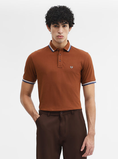 Rust Solid Slim Fit Polo T-Shirt | JadeBlue