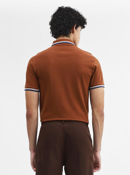 Rust Solid Slim Fit Polo T-Shirt | JadeBlue