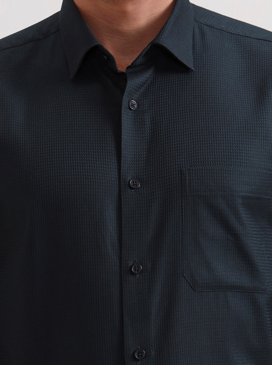 Bottle Green Solid Regular Fit Formal Shirt | JadeBlue