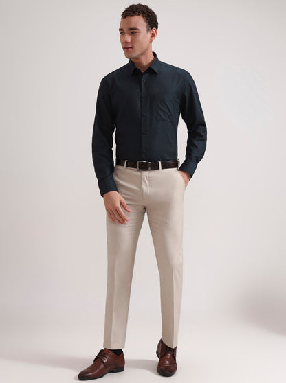 Bottle Green Solid Regular Fit Formal Shirt | JadeBlue