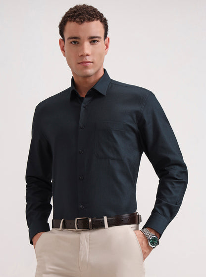 Bottle Green Solid Regular Fit Formal Shirt | JadeBlue