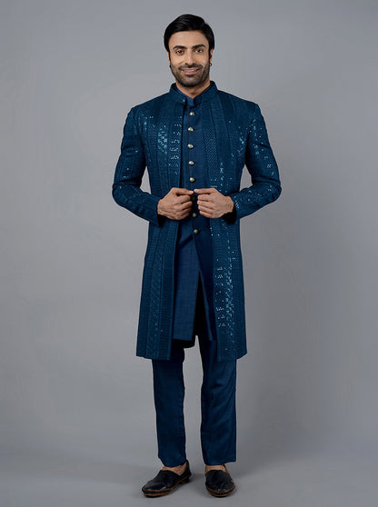 Teal Blue Indowestern | TULA