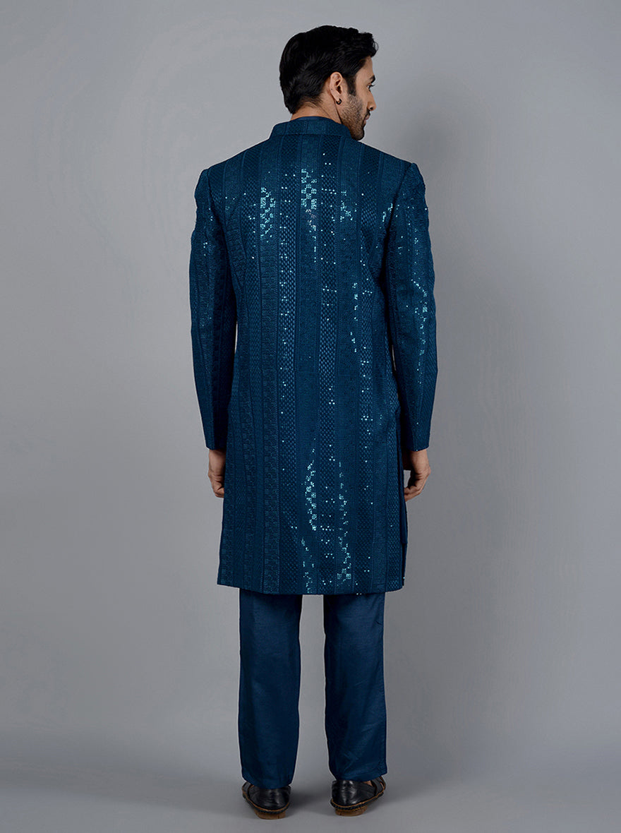 Teal Blue Indowestern | TULA