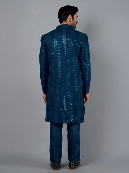 Teal Blue Indowestern | TULA