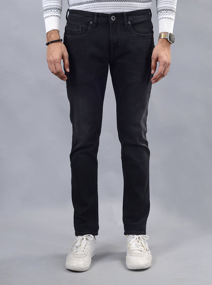 Dark Grey Washed Slim Fit Jeans | JadeBlue
