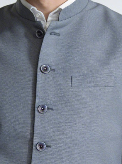 Grey Solid  Waistcoat | Greenfibre