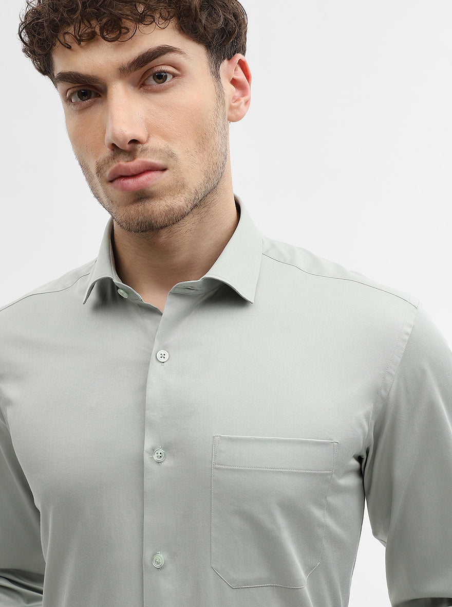 Pista Solid Slim Fit Formal Shirt | Greenfibre