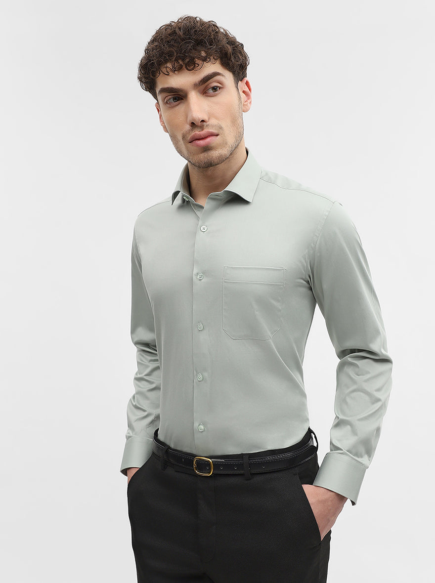 Pista Solid Slim Fit Formal Shirt | Greenfibre