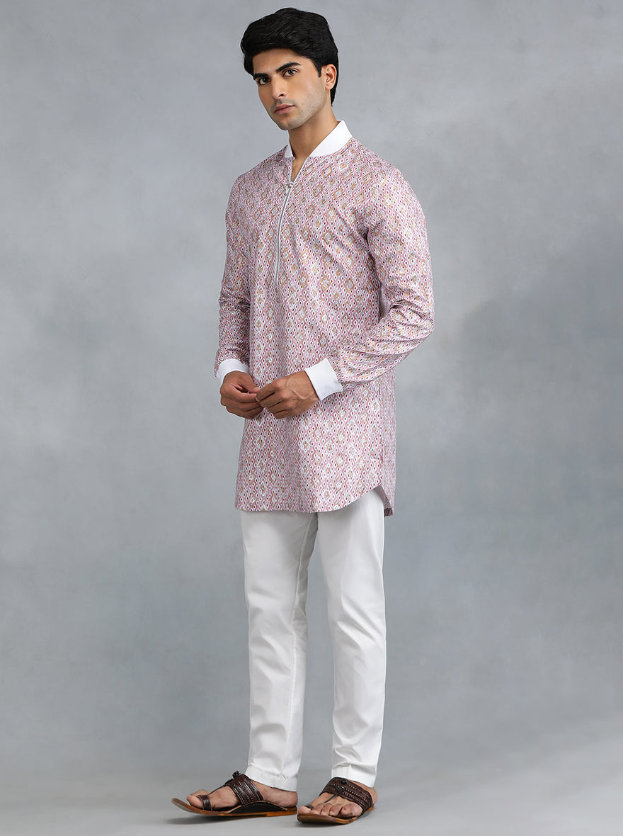 Dull Red Printed Kurta | The Kurta Company
