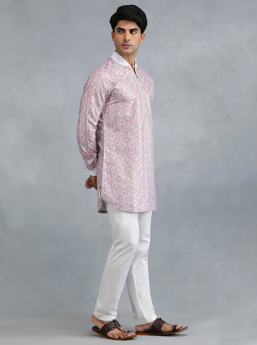 Dull Red Printed Kurta | The Kurta Company