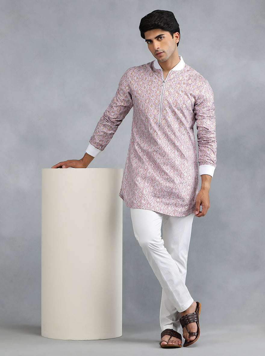 Dull Red Printed Kurta | The Kurta Company