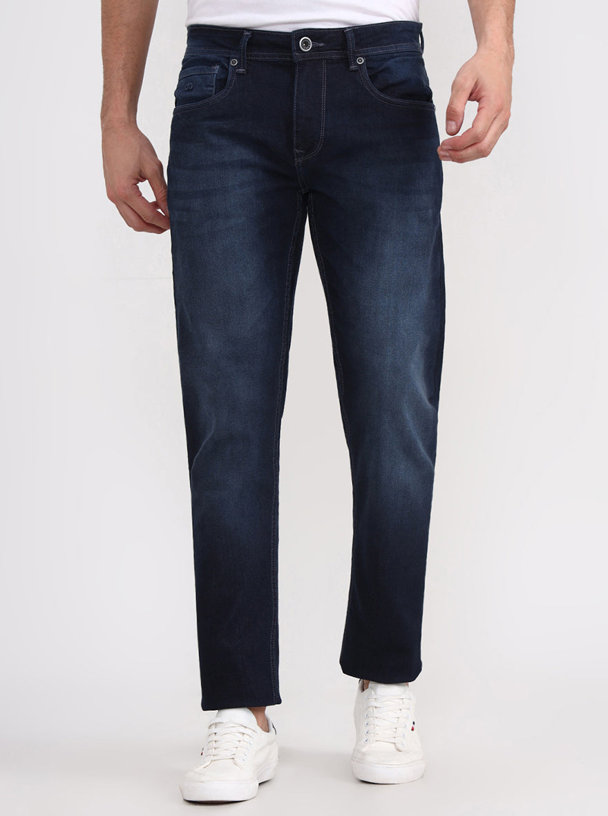 Mid Blue Washed Slim Fit Jeans | JadeBlue