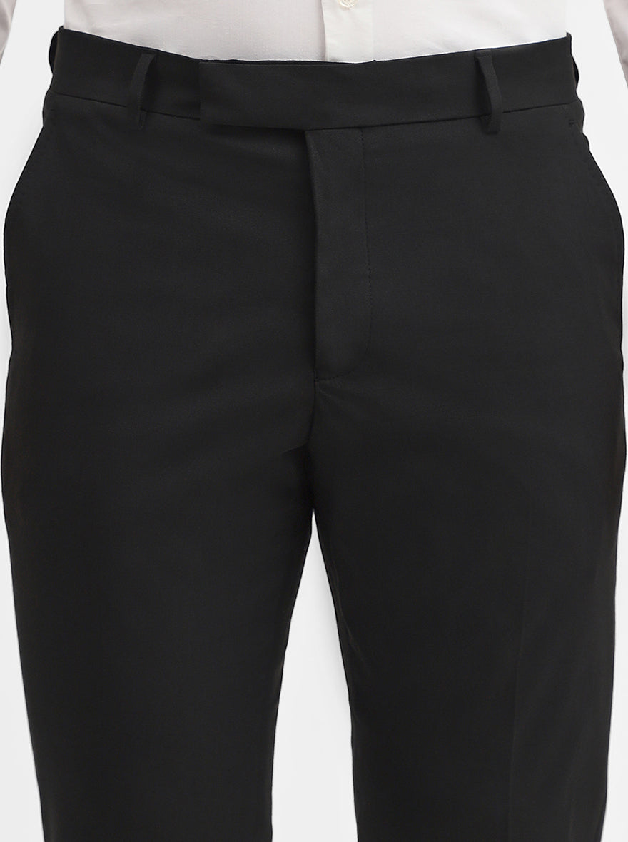 Black Solid Super Slim Fit Formal Trouser | Greenfibre