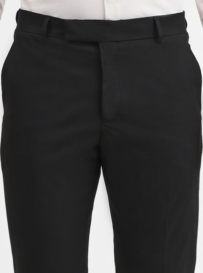 Black Solid Super Slim Fit Formal Trouser | Greenfibre