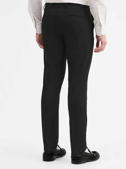 Black Solid Super Slim Fit Formal Trouser | Greenfibre