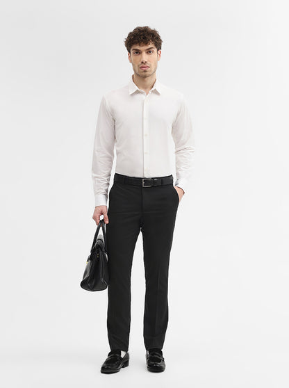 Black Solid Super Slim Fit Formal Trouser | Greenfibre