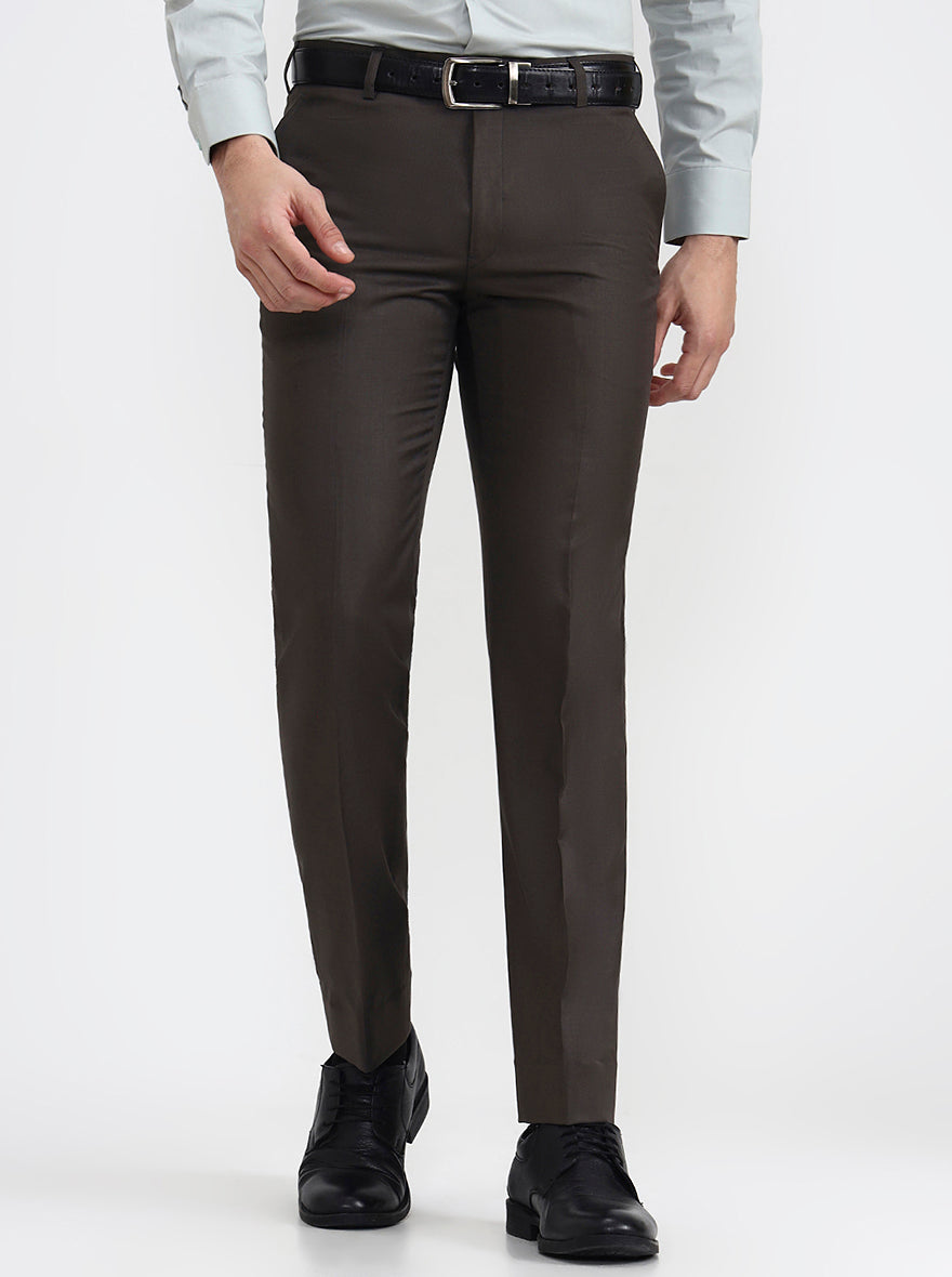Grey Solid Slim Fit Formal Trouser | JadeBlue Super Luxe