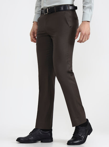 Grey Solid Slim Fit Formal Trouser | JadeBlue Super Luxe