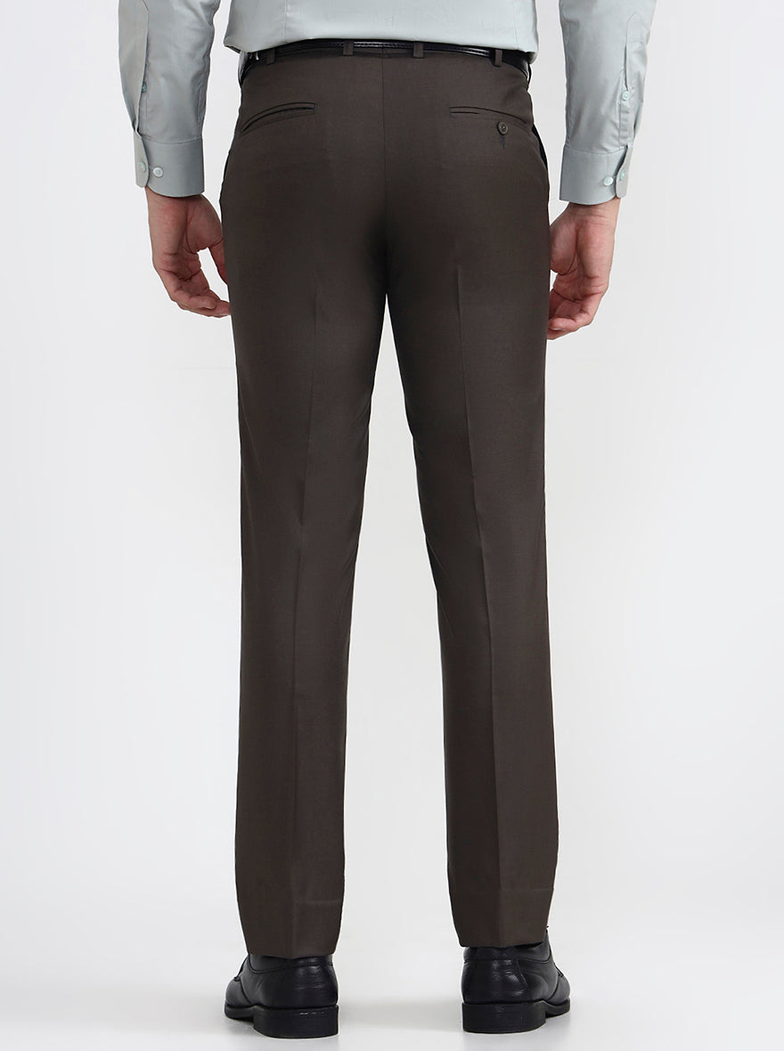 Grey Solid Slim Fit Formal Trouser | JadeBlue Super Luxe