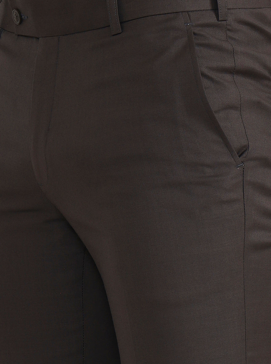 Grey Solid Slim Fit Formal Trouser | JadeBlue Super Luxe