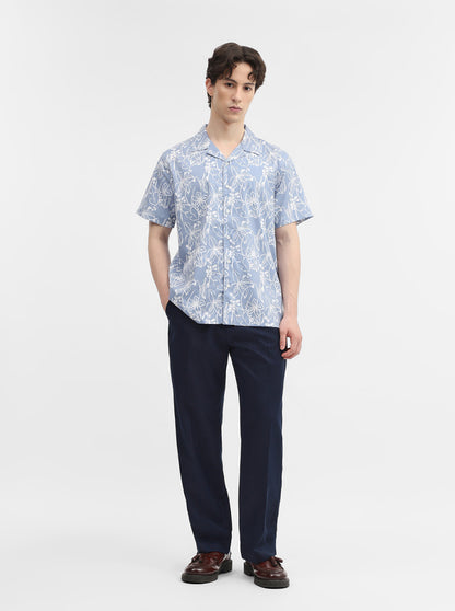 Grey Printed Slim Fit Casual Shirt | Greenfibre