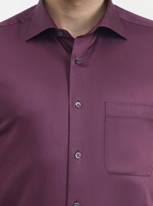 Purple Solid Slim Fit Formal Shirt | JadeBlue Super Luxe