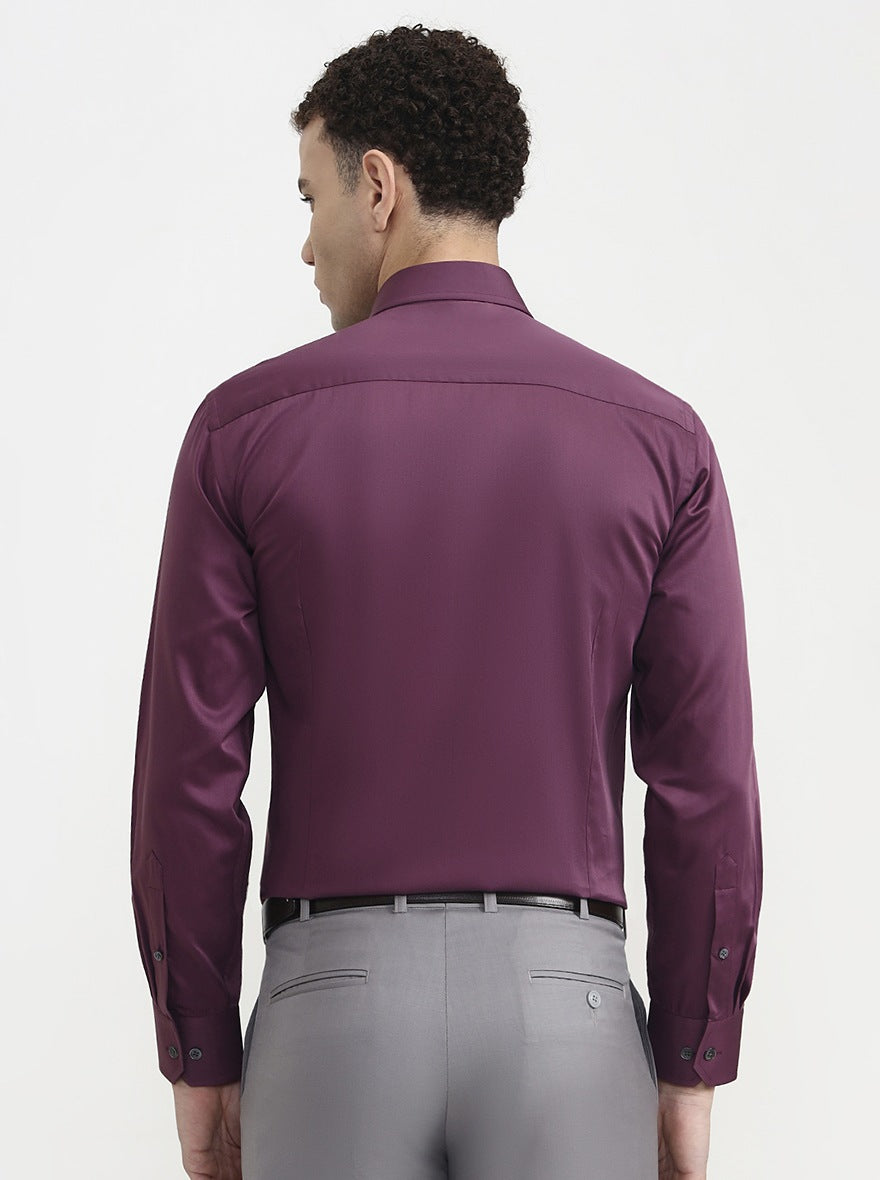 Purple Solid Slim Fit Formal Shirt | JadeBlue Super Luxe