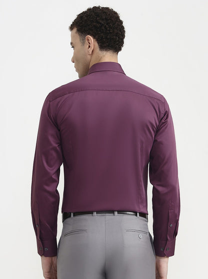 Purple Solid Slim Fit Formal Shirt | JadeBlue Super Luxe