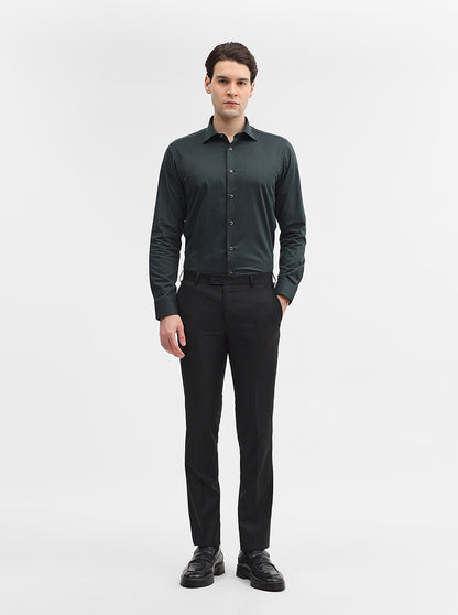 Black Solid Slim Fit Formal Trouser | JadeBlue Super Luxe