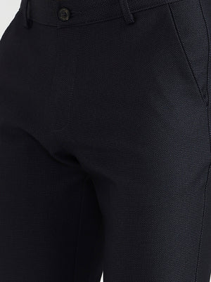 Black Printed Slim Fit Club Wear Trouser | JB Studio