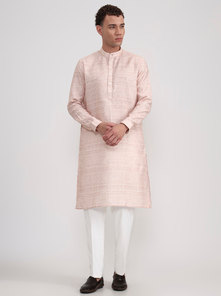 Fawn Solid Regular Fit Modi Kurta | JadeBlue