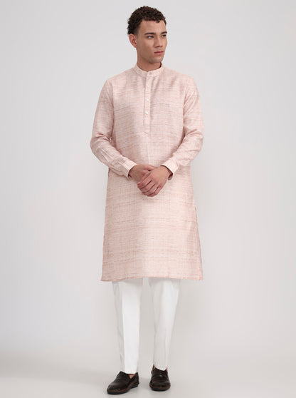 Fawn Solid Regular Fit Modi Kurta | JadeBlue