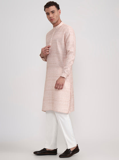 Fawn Solid Regular Fit Modi Kurta | JadeBlue