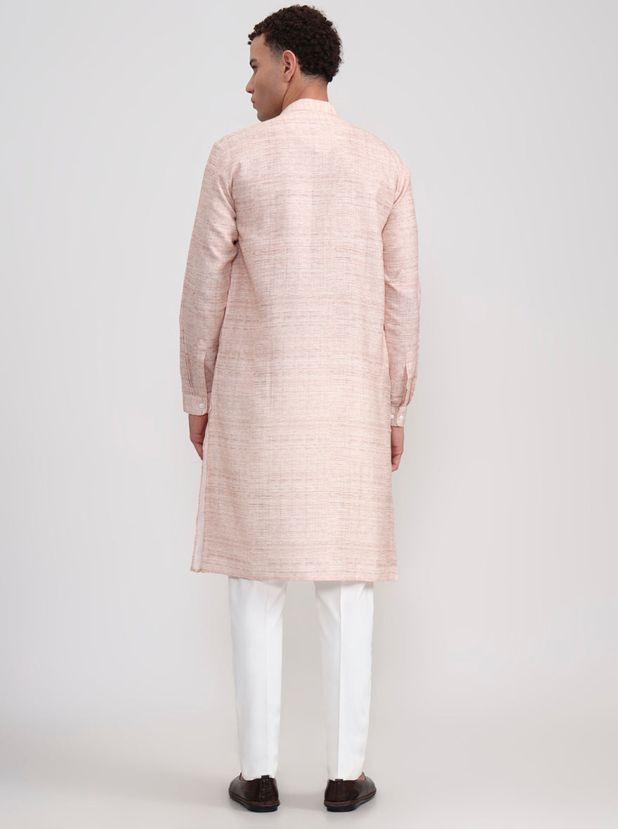 Fawn Solid Regular Fit Modi Kurta | JadeBlue