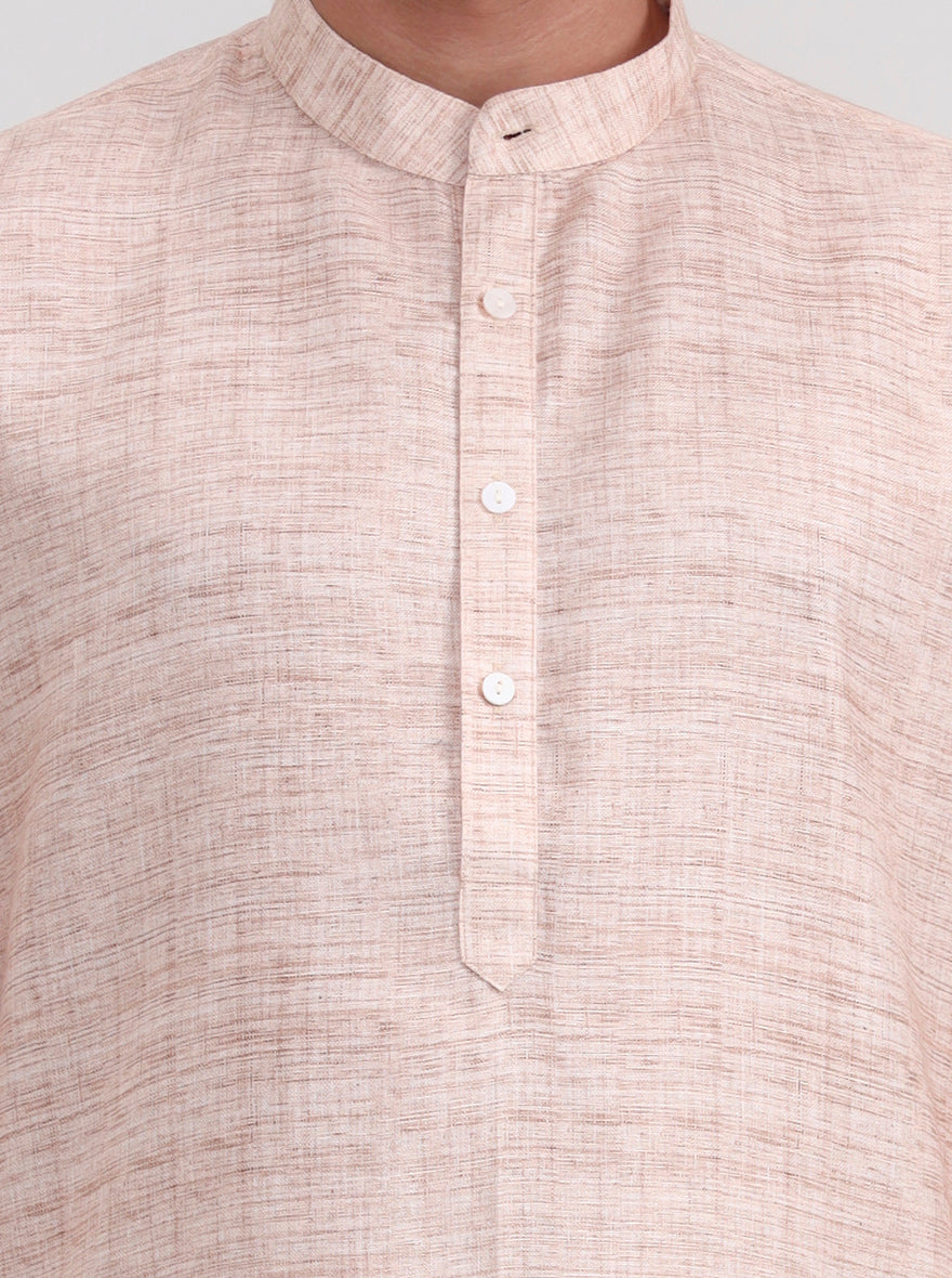 Fawn Solid Regular Fit Modi Kurta | JadeBlue