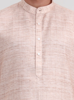 Fawn Solid Regular Fit Modi Kurta | JadeBlue