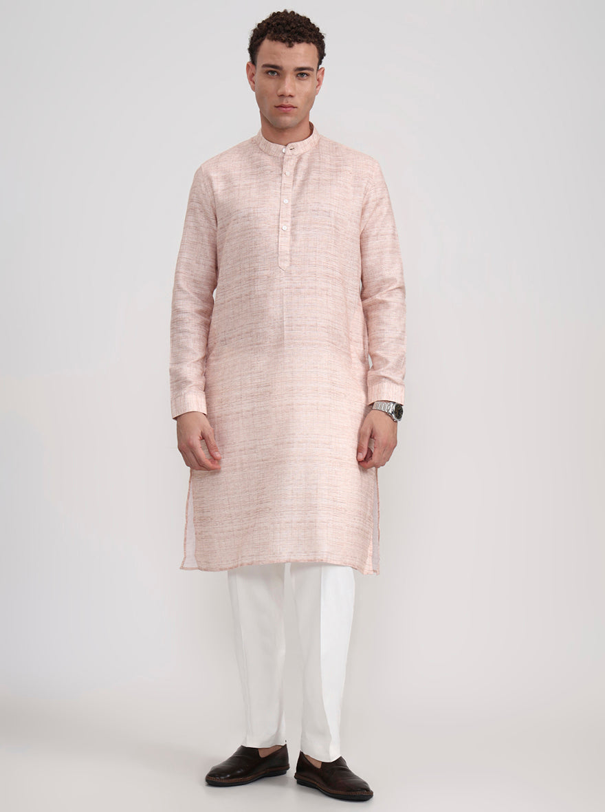 Fawn Solid Regular Fit Modi Kurta | JadeBlue