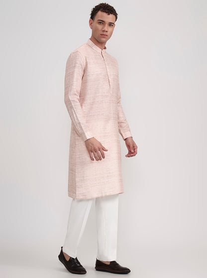 Fawn Solid Regular Fit Modi Kurta | JadeBlue