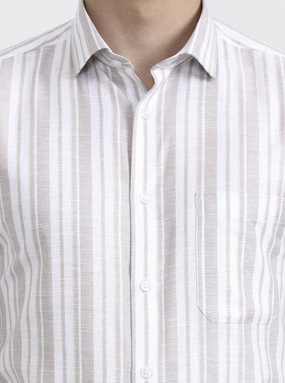 Falsa White Striped Slim Fit Formal Shirt | Greenfibre