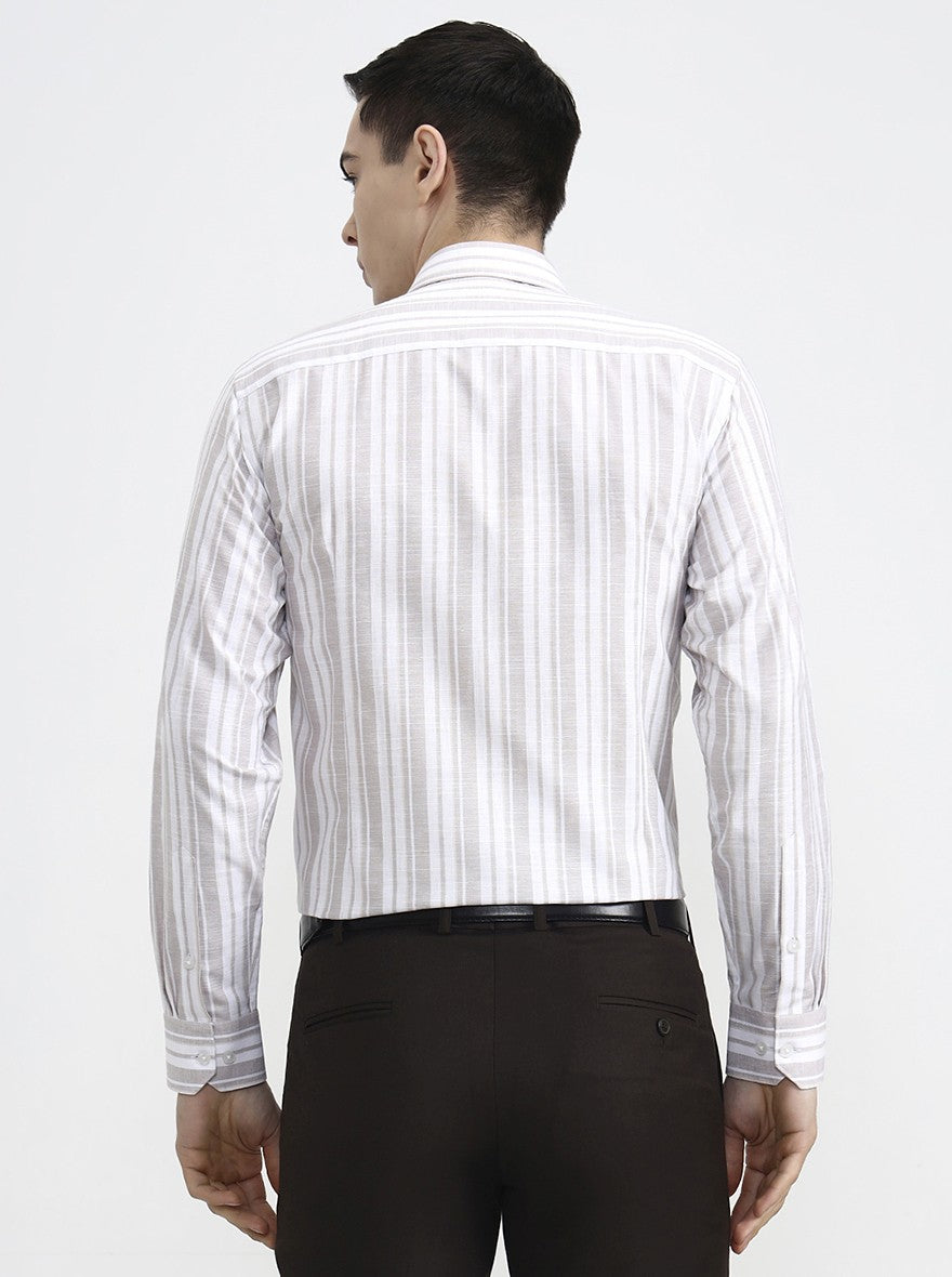Falsa White Striped Slim Fit Formal Shirt | Greenfibre
