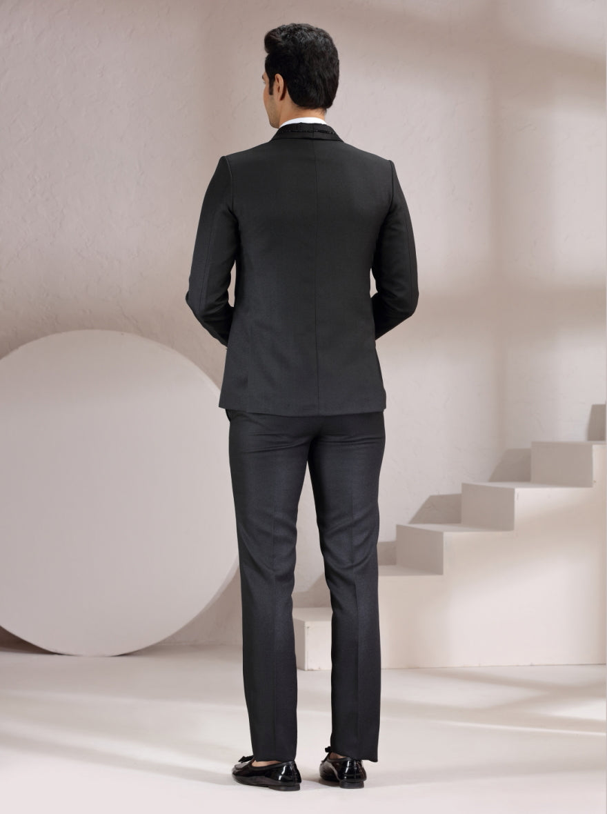 Black Embroidered Suit | JadeBlue