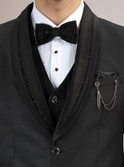 Black Embroidered Suit | JadeBlue