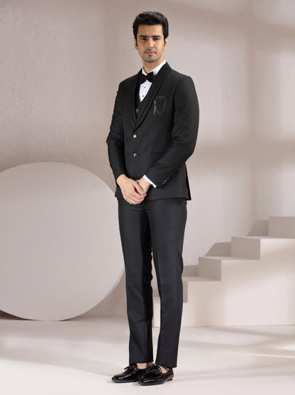 Black Embroidered Suit | JadeBlue