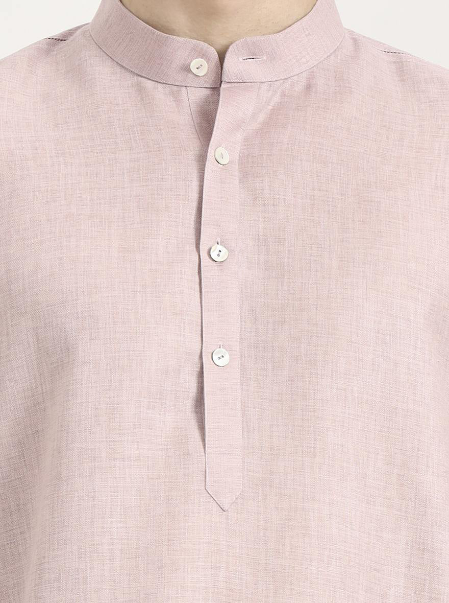Pink Solid Modi Kurta | JadeBlue