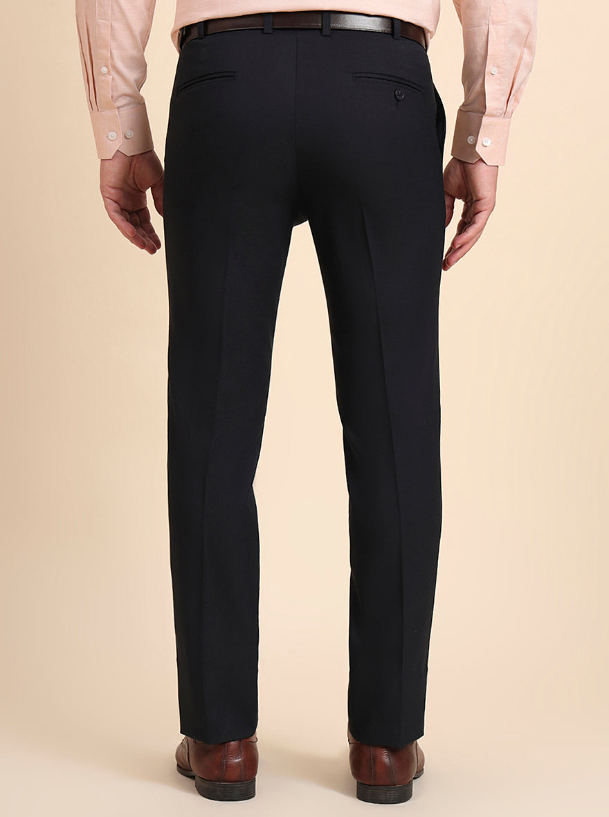 Navy Blue Solid Slim Fit Formal Trouser | Greenfibre.
