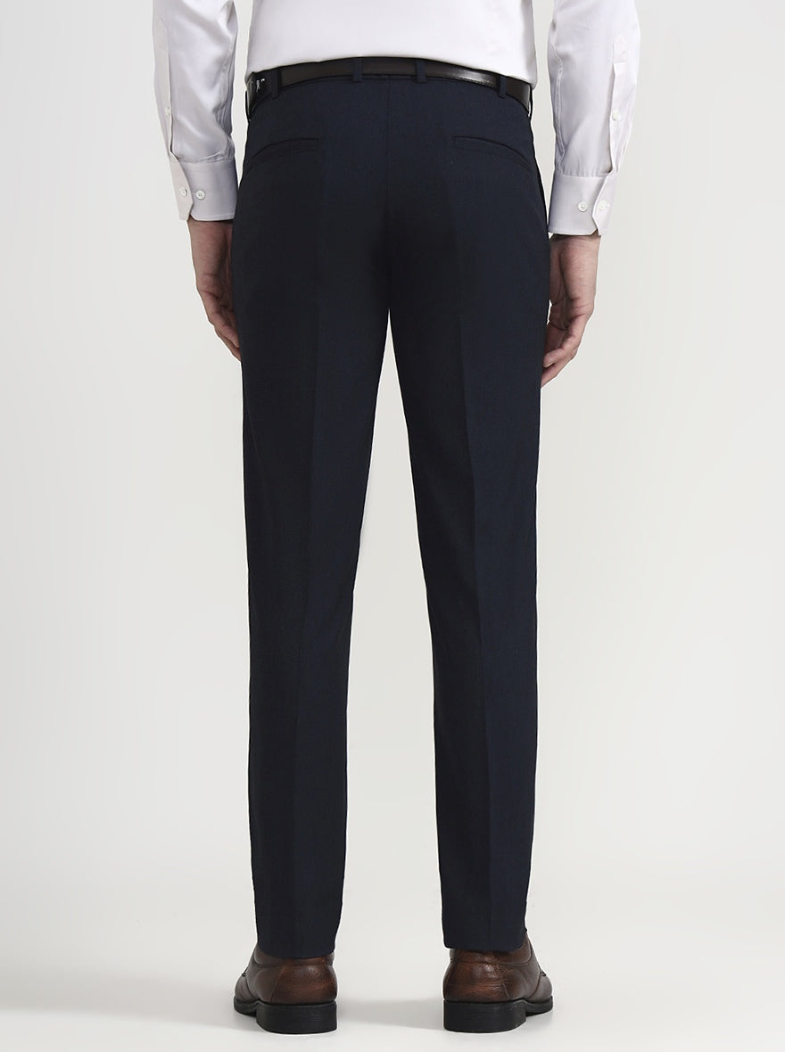 Blue Solid Super Slim Fit Formal Trouser | JadeBlue Youth