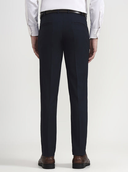 Blue Solid Super Slim Fit Formal Trouser | JadeBlue Youth