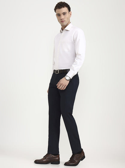 Blue Solid Super Slim Fit Formal Trouser | JadeBlue Youth