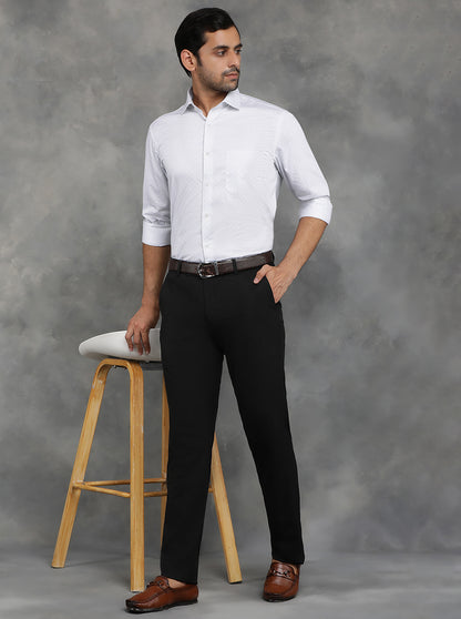 Black Solid Super Slim Fit Formal Trouser | JadeBlue Youth